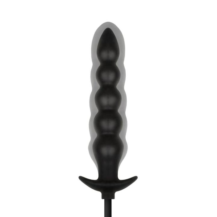 Pompowany korek analny z pompką 20 cm czarny