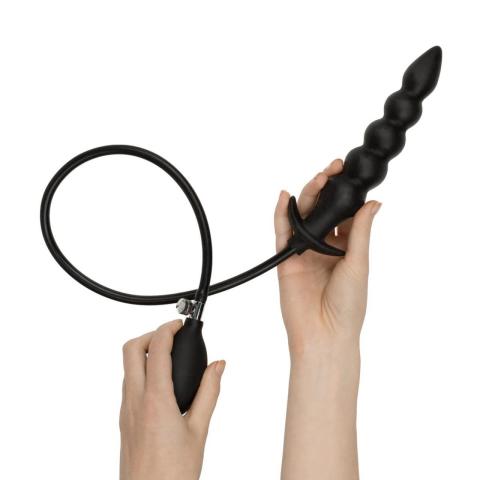 Pompowany korek analny z pompką 20 cm czarny
