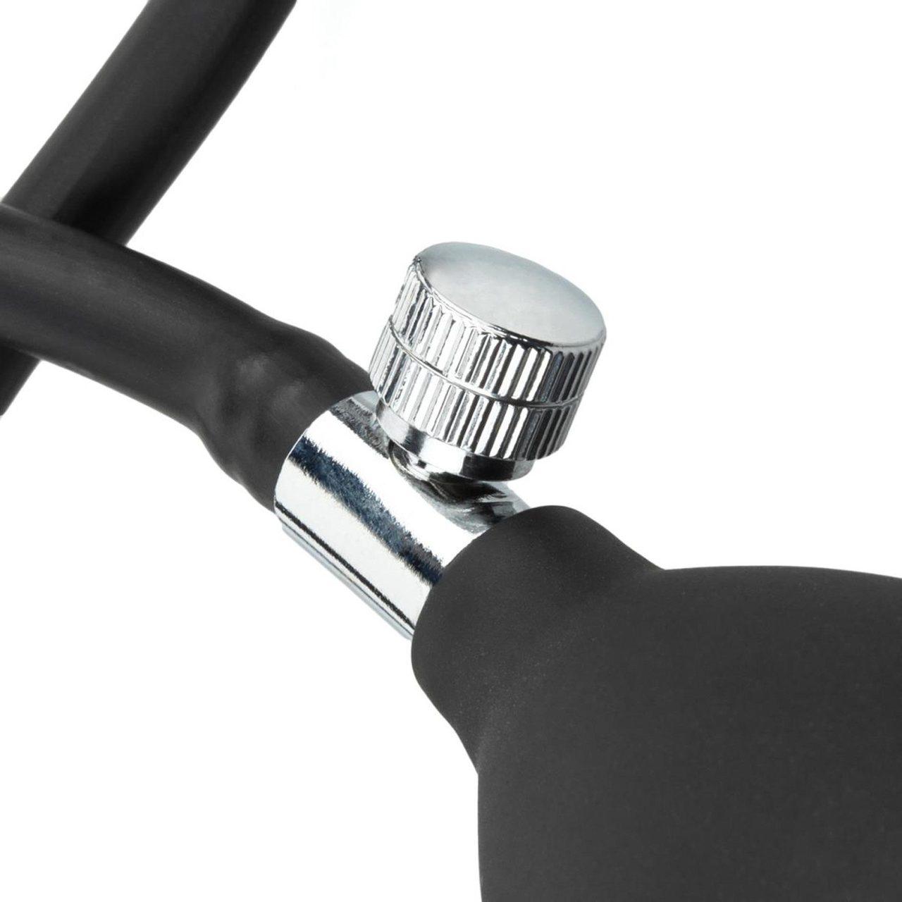 Pompowany korek analny z pompką 20 cm czarny | Loris.pl