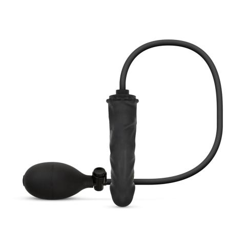 Pompowany plug analny z pompką 14,5 cm czarny