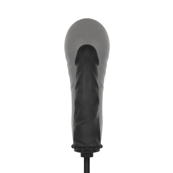Pompowany plug analny z pompką 14,5 cm czarny