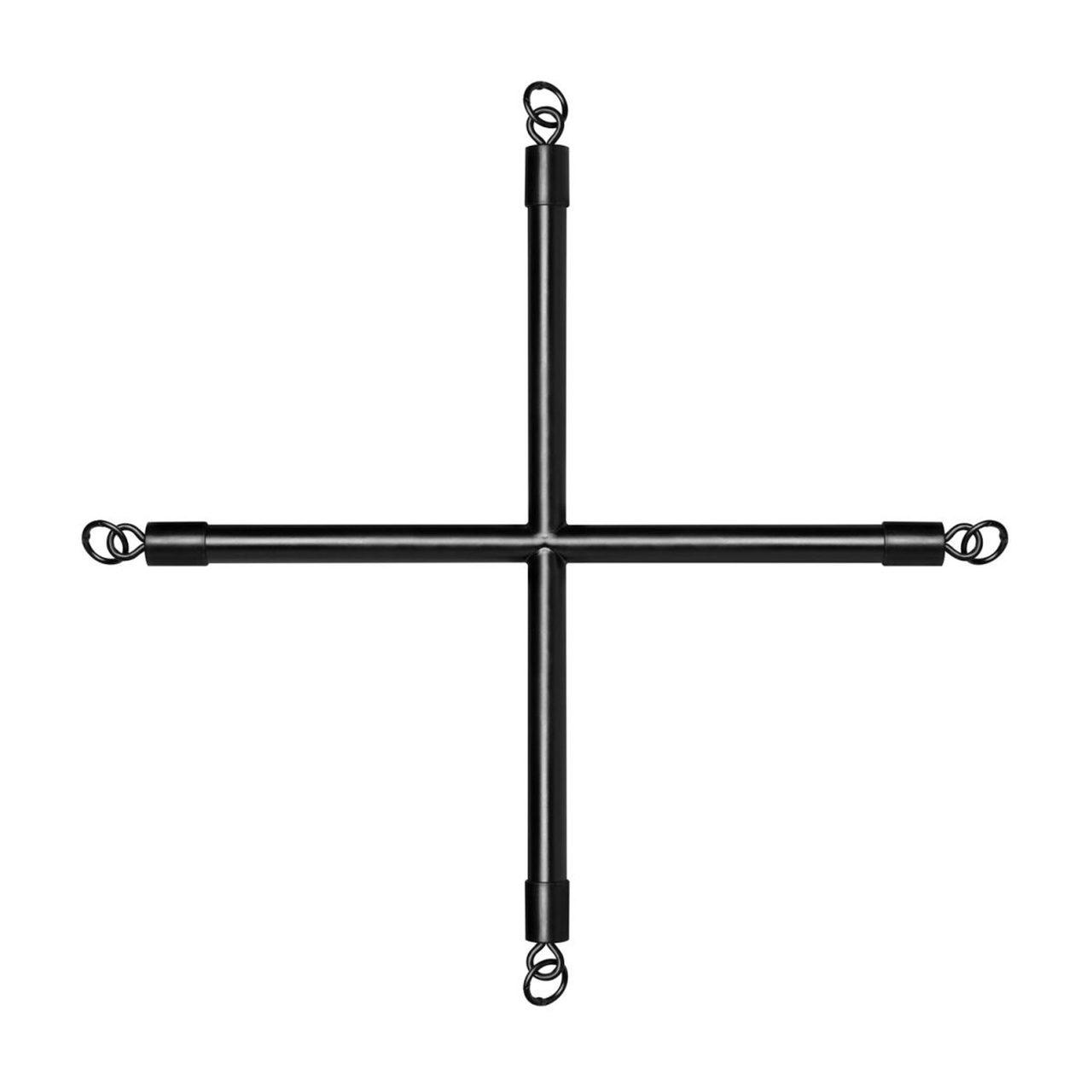 Krzyżak hogtie do krępowania z kajdankami czarny | Loris.pl