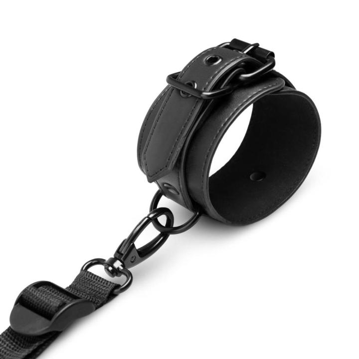 Zestaw do krępowania pod materac czarny | 4 regulowane kajdanki BDSM