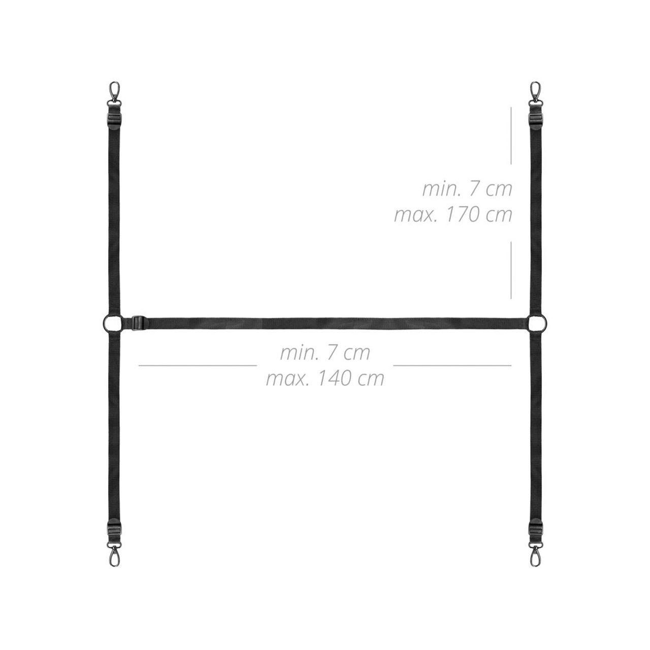 Zestaw do krępowania pod materac czarny | 4 regulowane kajdanki BDSM