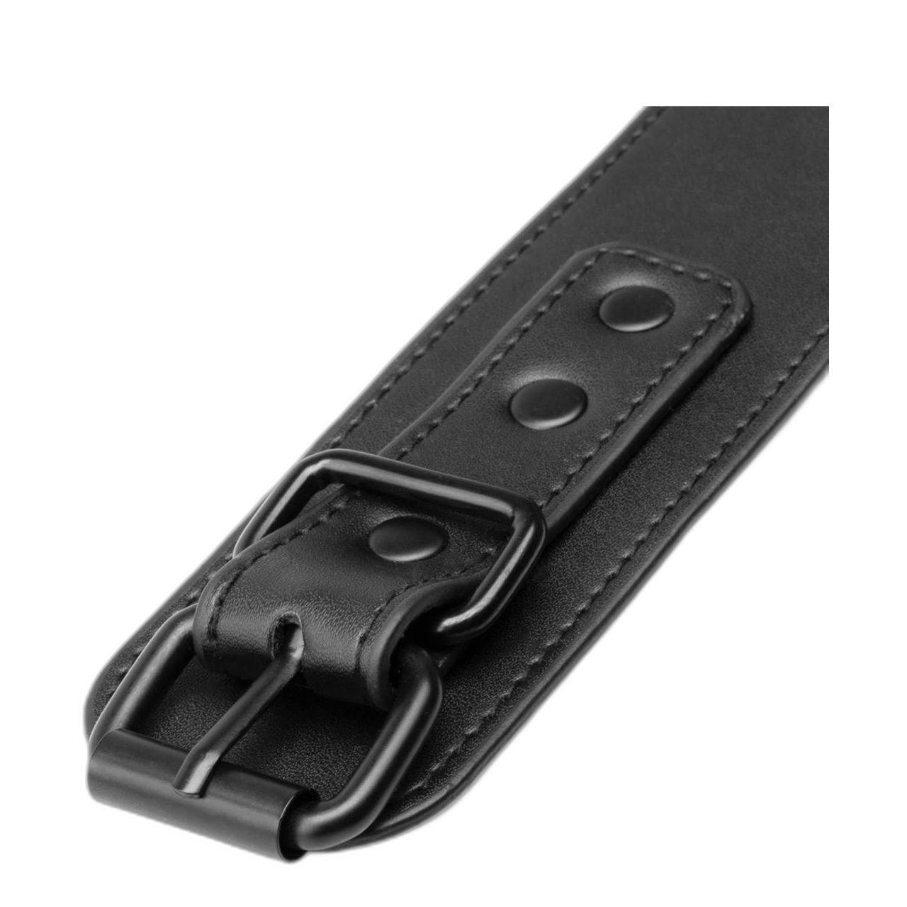 Zestaw BDSM do bondage czarny – kajdanki, opaska, flogger, świece | Loris.pl