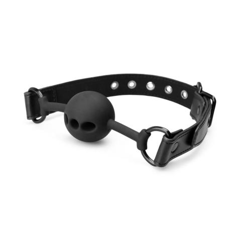 Oddychający knebel z kulką 4,1 cm – silikon, regulacja 39–55 cm
