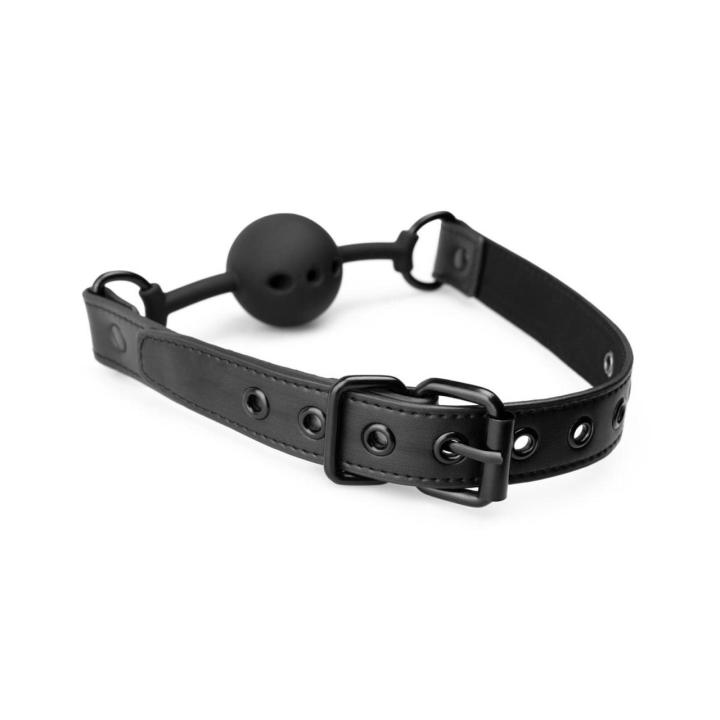 Oddychający knebel z kulką 4,1 cm – silikon, regulacja 39–55 cm
