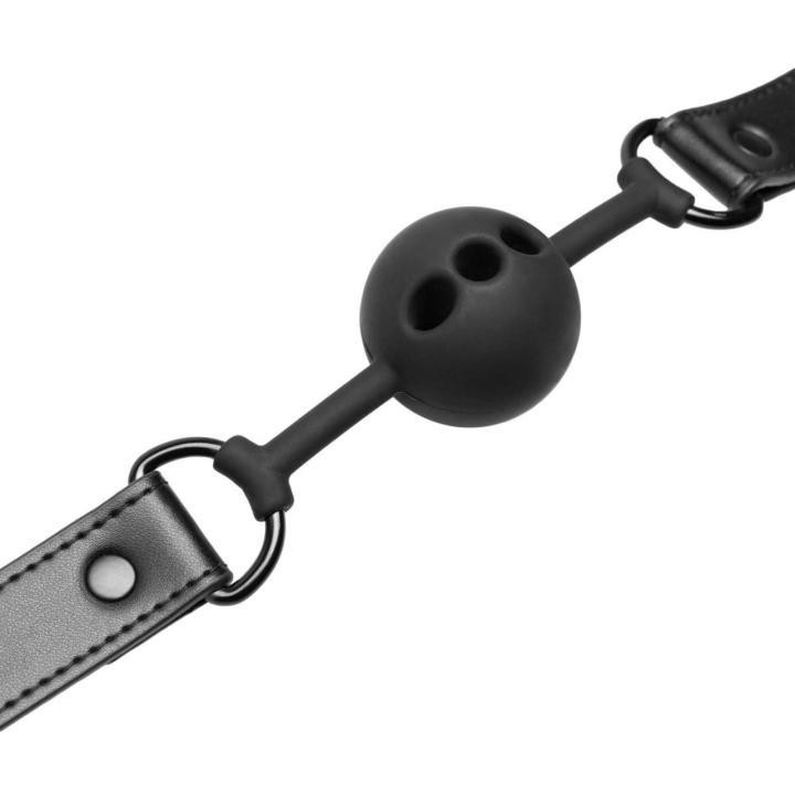 Oddychający knebel z kulką 4,1 cm – silikon, regulacja 39–55 cm
