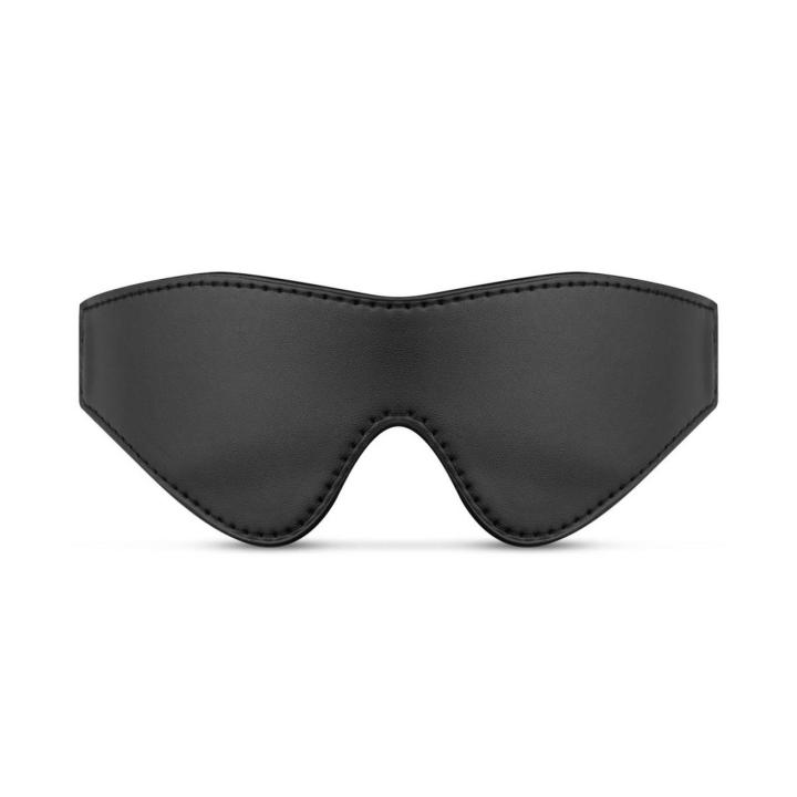 Opaska na oczy BDSM z ekoskóry czarna | Wygodna maska na oczy