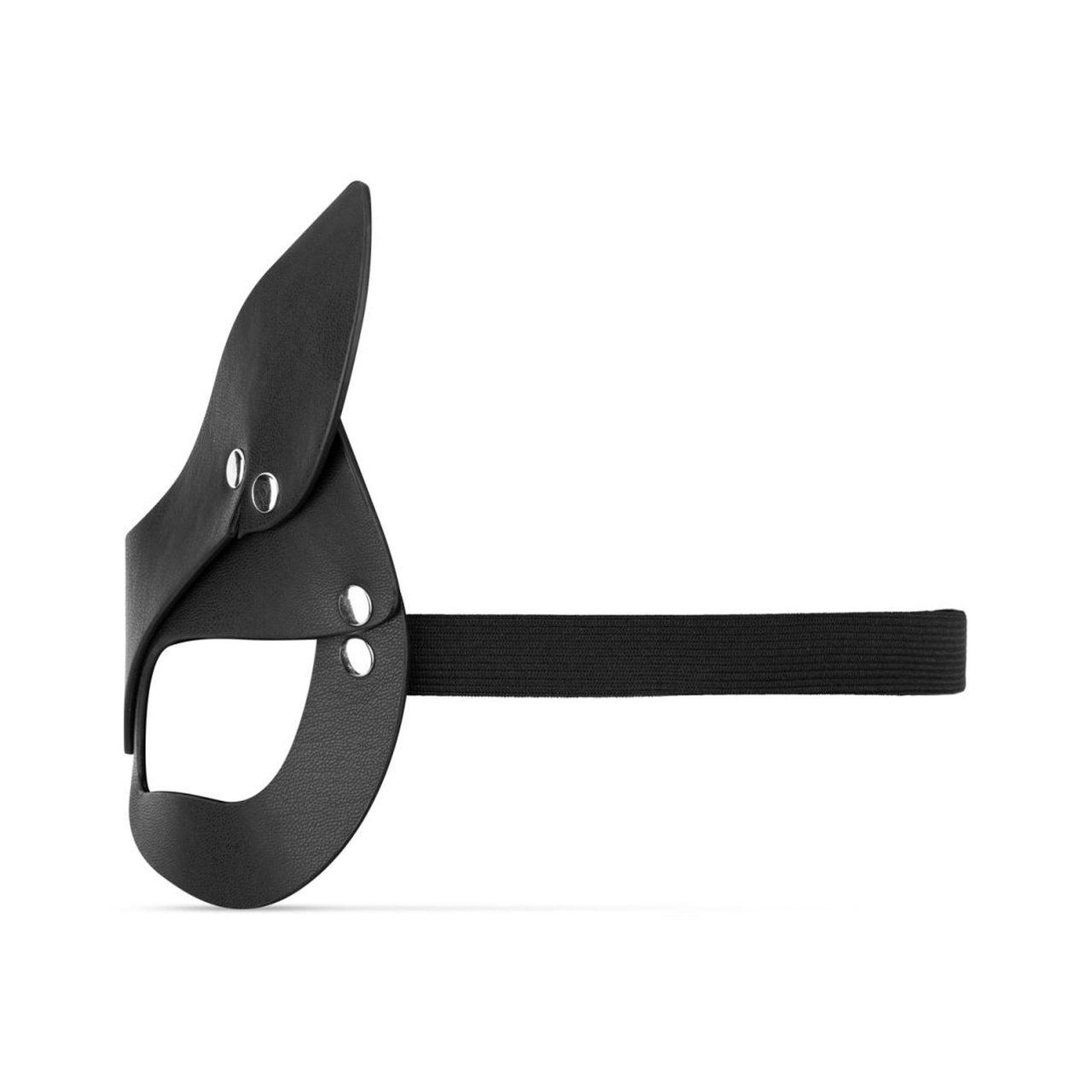 Maska BDSM kocica czarna PU regulowana | Loris.pl