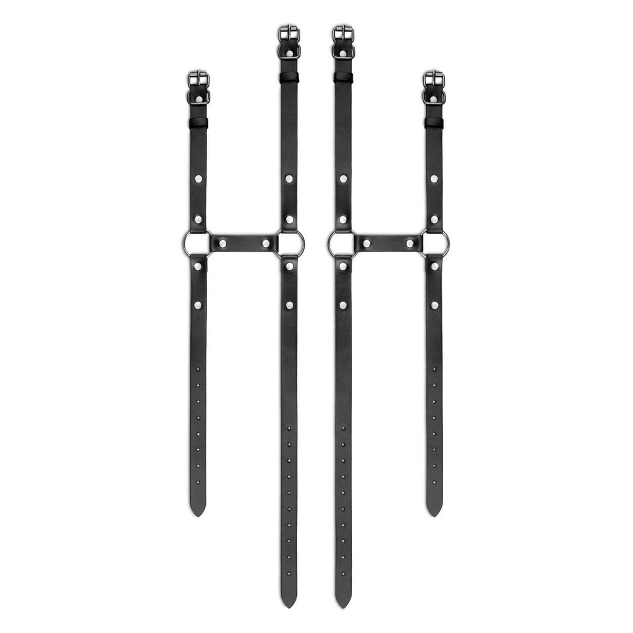 Opaska na udo BDSM czarna z metalowymi kółkami i klamrą | Loris.pl