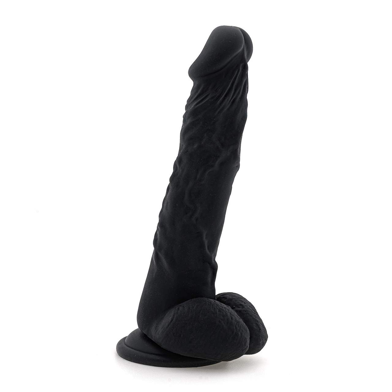 Czarne żylaste dildo realistyczne z silikonu – 18 cm
