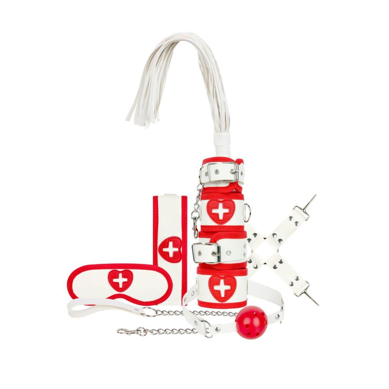 Zestaw BDSM lekarz i pacjent 8 elementów biały | Loris.pl