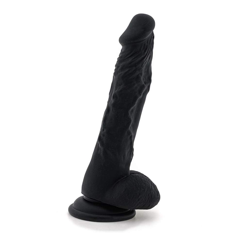 Czarne żylaste dildo realistyczne z silikonu – 18 cm