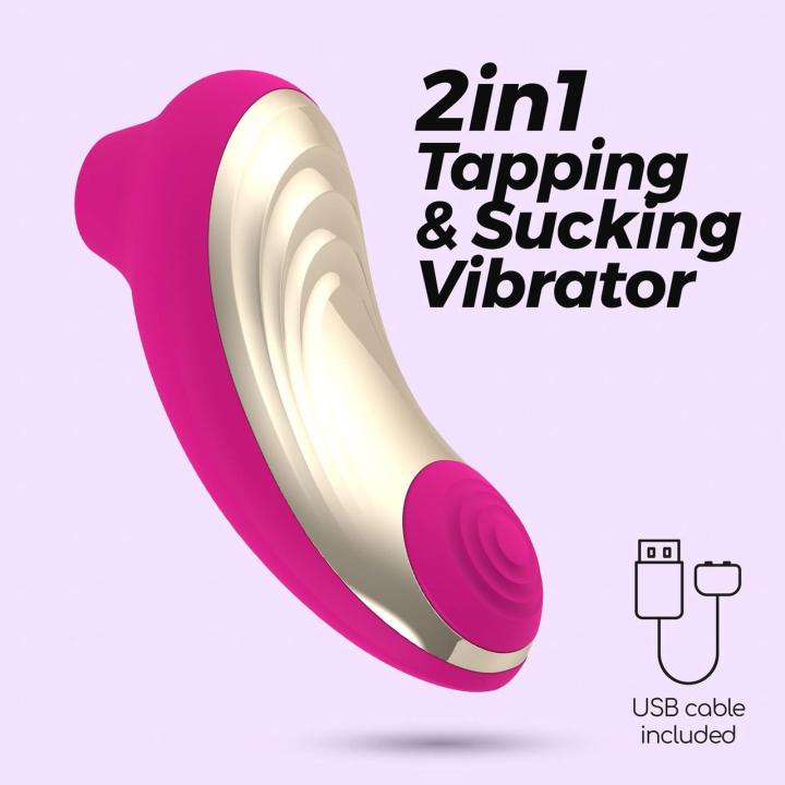 Różowy stymulator łechtaczki ssący z tappingiem 16 trybów