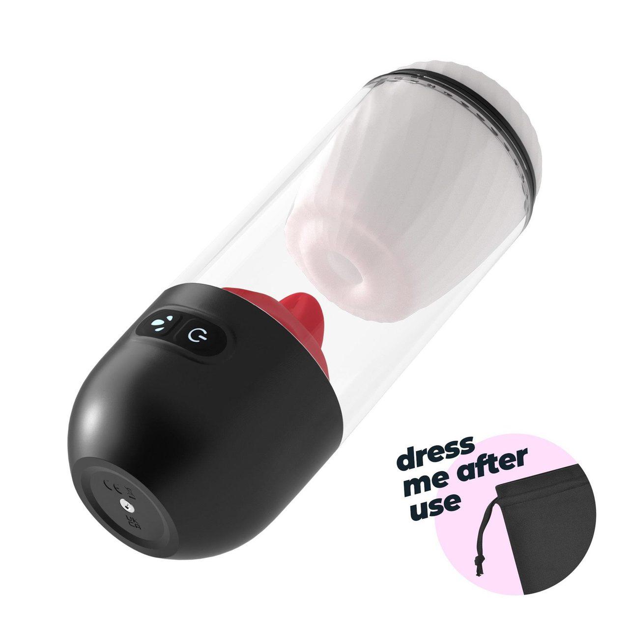 Masturbator rotacyjny 2w1 ze stymulatorem językowym | 20 trybów | Loris.pl