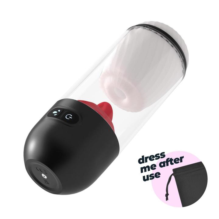 Masturbator rotacyjny 2w1 ze stymulatorem językowym | 20 trybów | Loris.pl