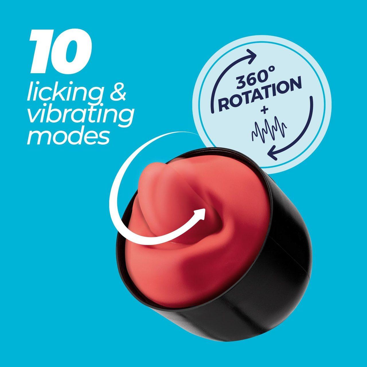 Masturbator rotacyjny 2w1 ze stymulatorem językowym | 20 trybów | Loris.pl