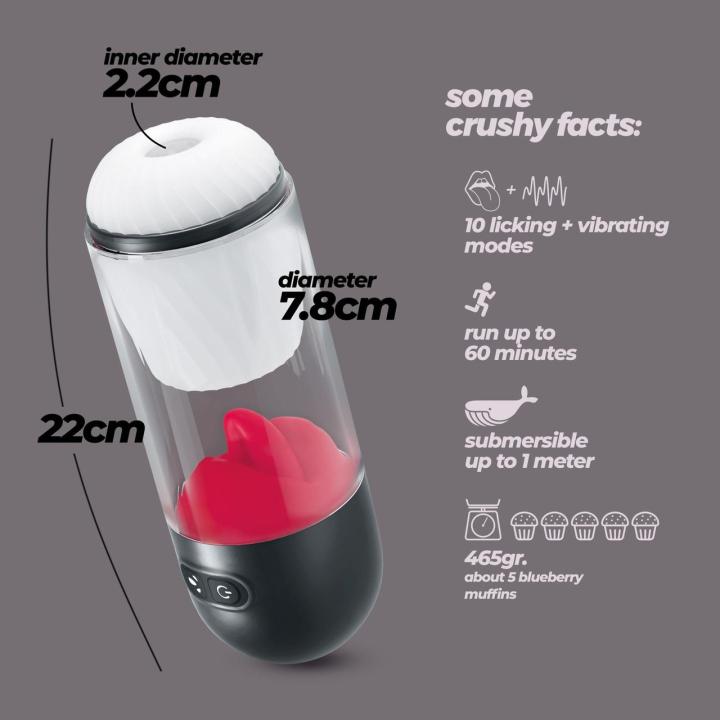 Masturbator rotacyjny 2w1 ze stymulatorem językowym | 20 trybów