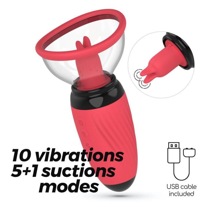Stymulator ssący z wibrującymi języczkami USB