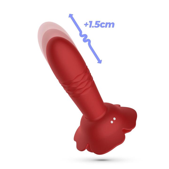 Korek analny z ruchem posuwistym i wibracjami + pilot | Ładowanie USB