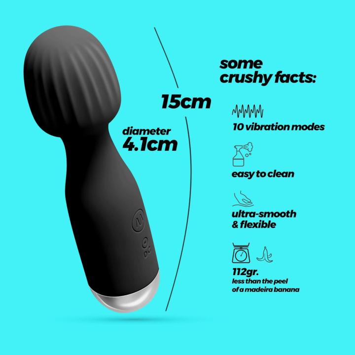 Mini wand do łechtaczki czarny | 10 trybów, USB, wodoodporny
