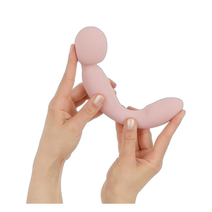 Dwustronny wibrator wand 24,4 cm różowy | 20 programów | USB | IPX7