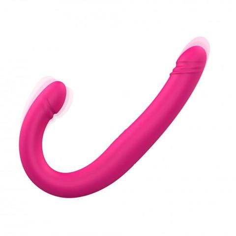 Podwójne dildo 2 w 1: wibracje i pulsowanie | Silikon | Wodoodporne