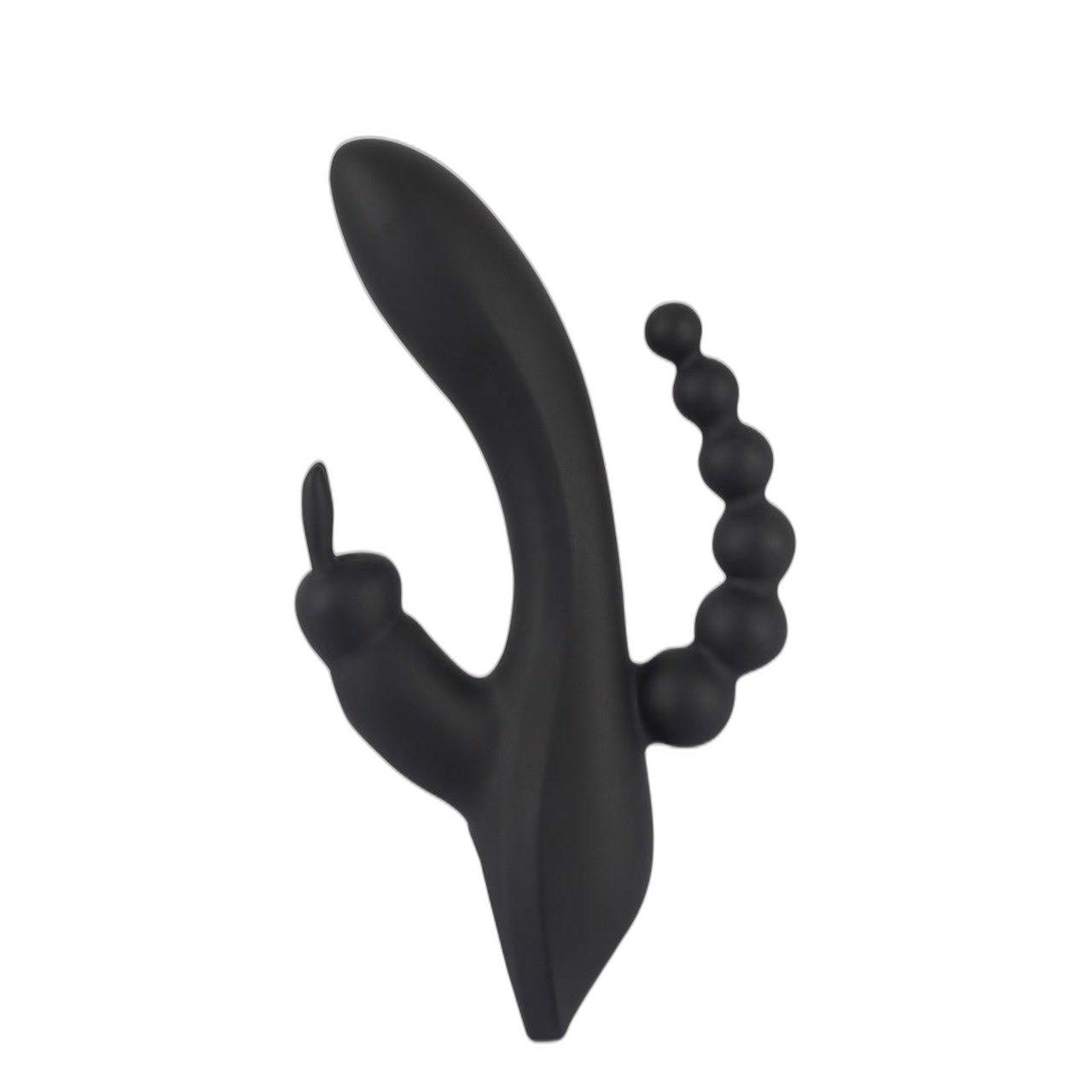 Potrójny wibrator do punktu G z króliczkiem i stymulatorem analnym | Loris.pl