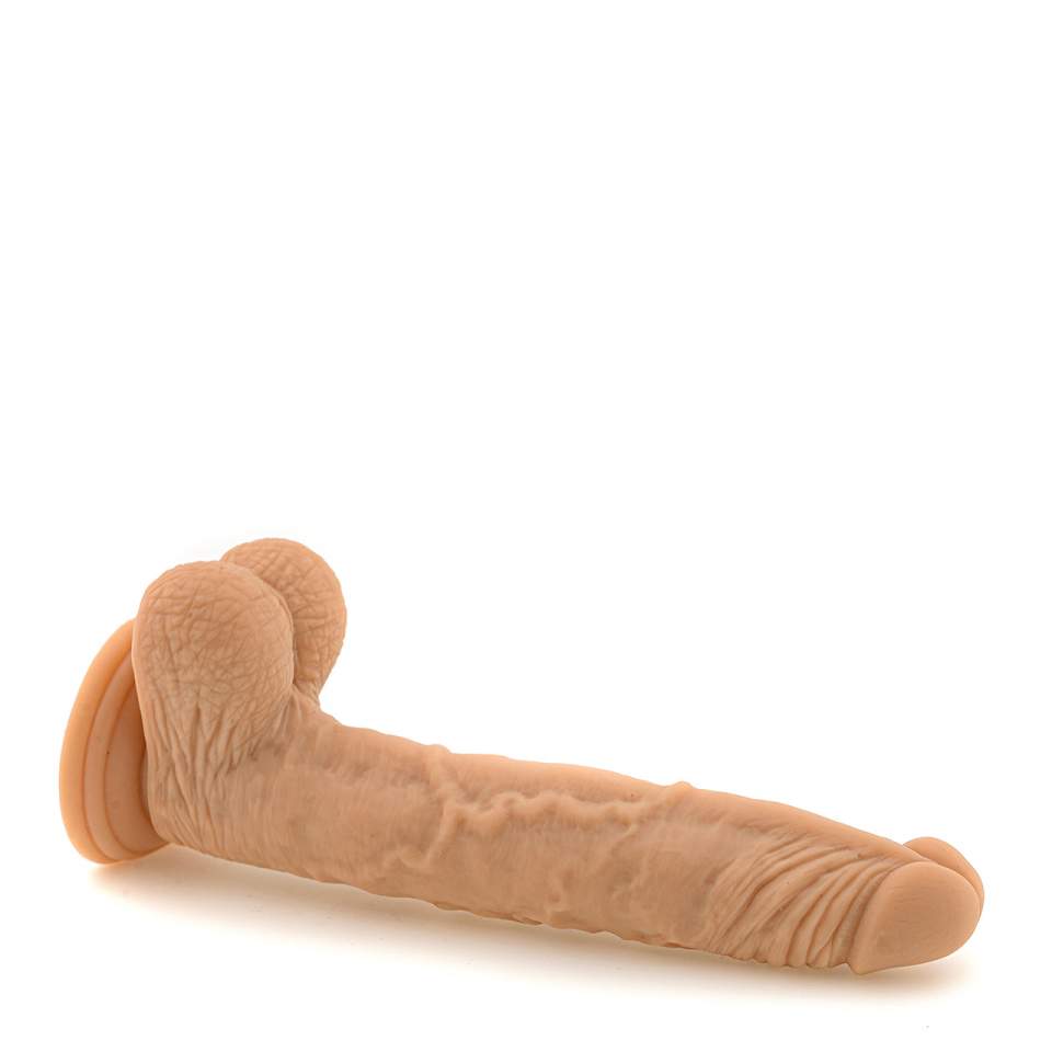 Długie realistyczne dildo z dużymi jądrami wykonane z PVC – 21,5 cm
