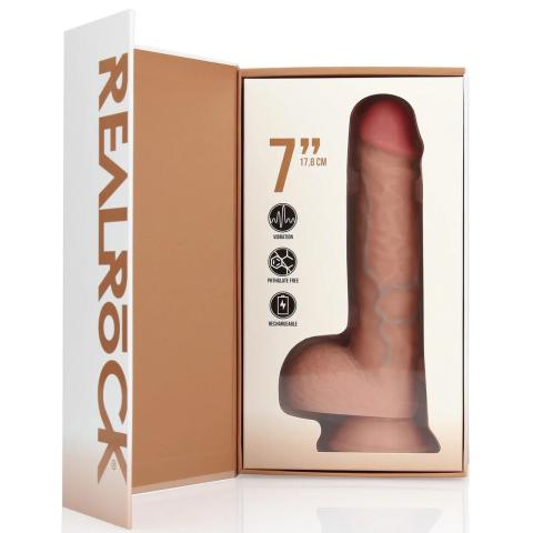 Realistyczny wibrator cielisty 18 cm z przyssawką i wibracjami