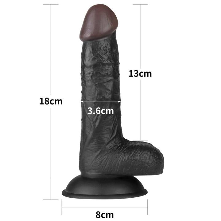 Zestaw strap-on czarny z regulowaną uprzężą i realistycznym dildo 17,8 cm