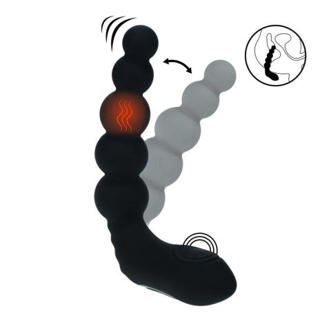 Masażer prostaty z podgrzewaniem i wibracjami USB – czarny