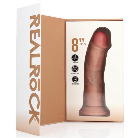 Realistyczne dildo wibrujące 20,5 cm cieliste z przyssawką