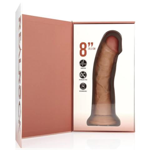 Wibrujące dildo realistyczne 20,5 cm cieliste | Przyssawka i do uprzęży