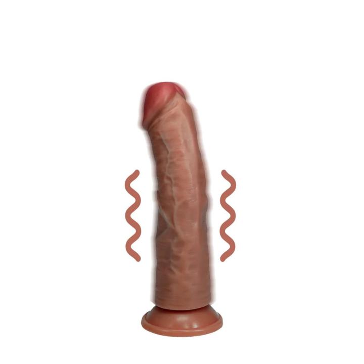 Realistyczne wibrujące dildo 15,5 cm cieliste z przyssawką