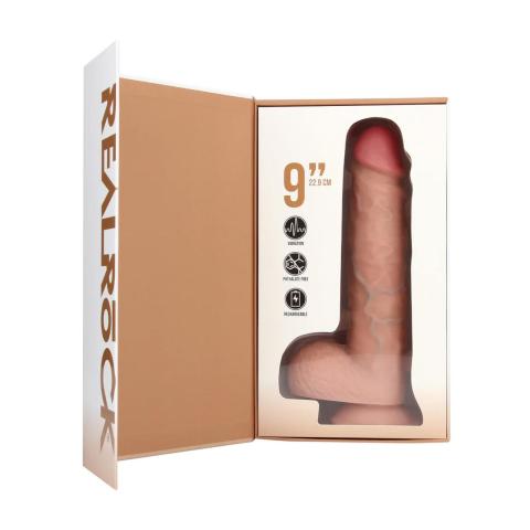 Realistyczne dildo wibrujące 23 cm cieliste z przyssawką