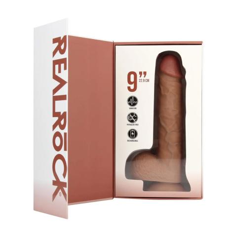 Realistyczne wibrujące dildo 23 cm z przyssawką cieliste