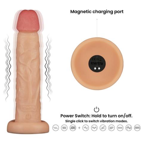 Realistyczne dildo wibrujące z przyssawką 25,4 cm | 10 trybów