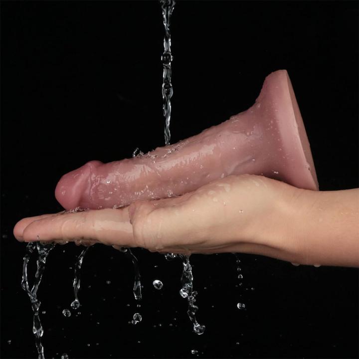 Realistyczne dildo wibrujące 15,2 cm dual density z przyssawką