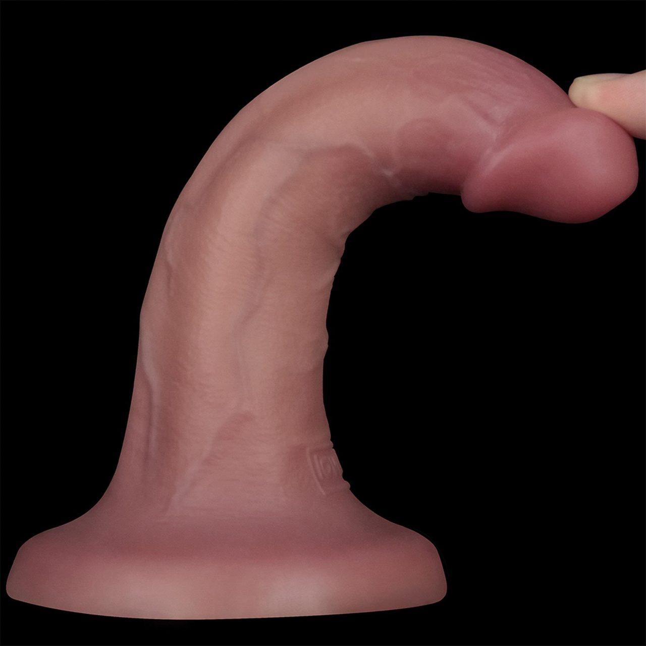 Realistyczne dildo wibrujące 15,2 cm dual density z przyssawką | Loris.pl