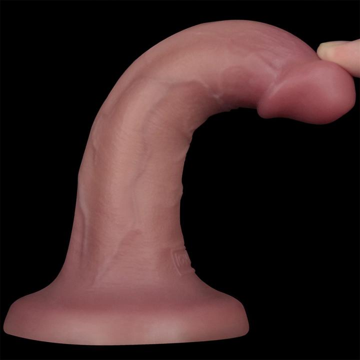Realistyczne dildo wibrujące 15,2 cm dual density z przyssawką
