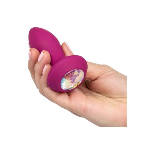 Wibrujący plug analny fioletowy z silikonu - 10 trybów