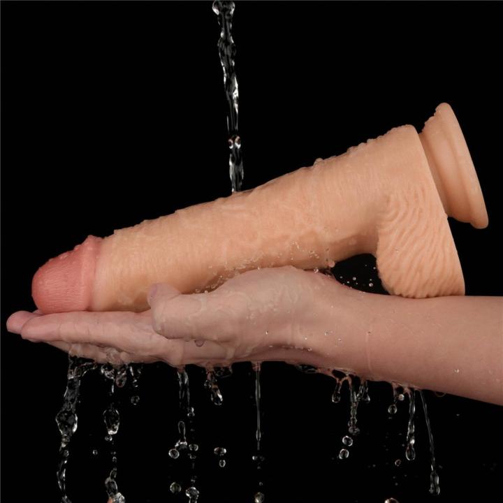 Realistyczne dildo wibrujące 24 cm z przyssawką | 10 trybów | Wodoodporne