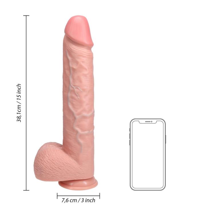 Realistyczne dildo z jądrami 38,1 cm z przyssawką | Loris.pl