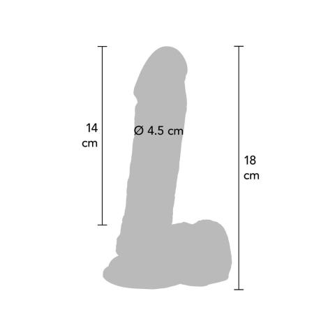Realistyczne czarne dildo z jądrami 17,8 cm