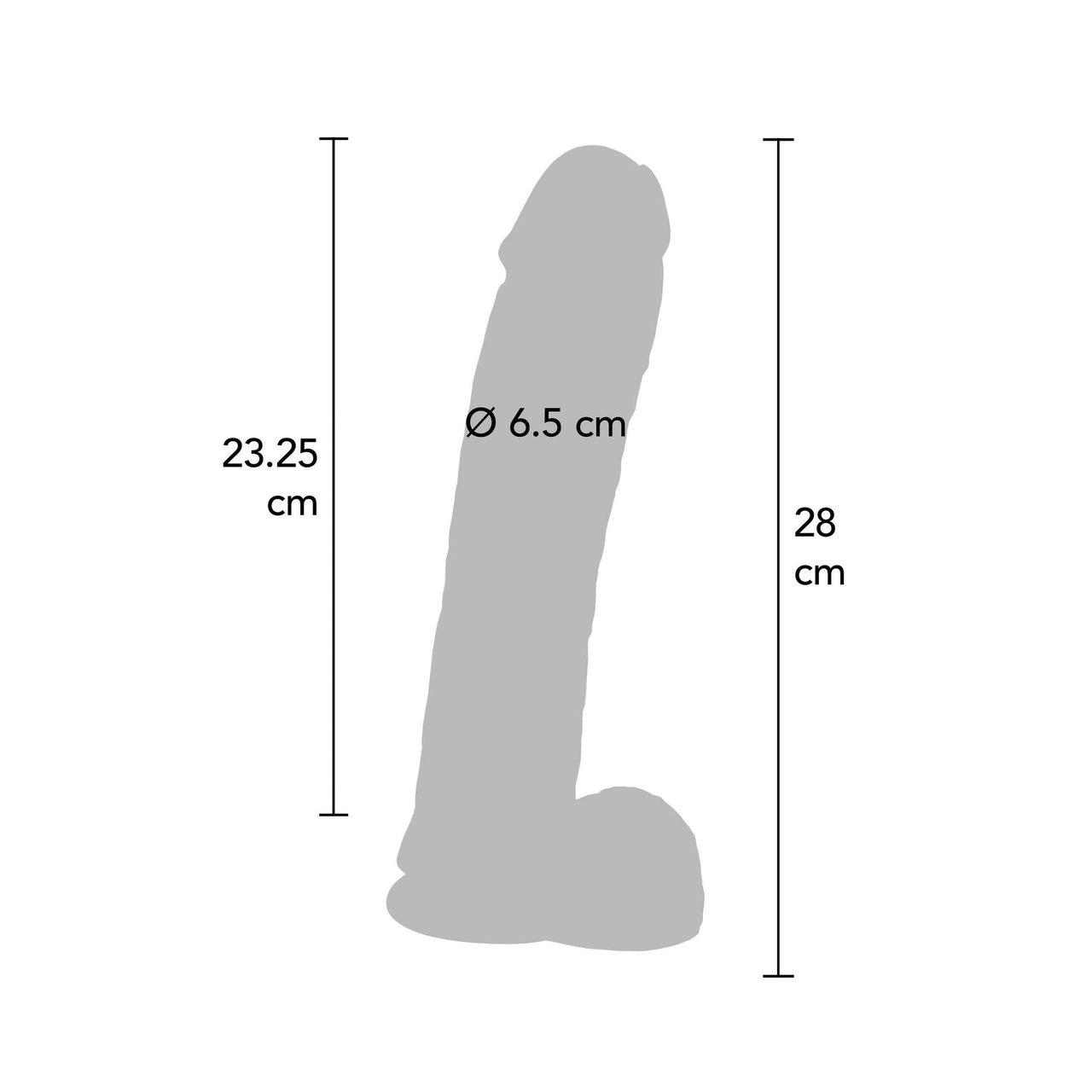 Realistyczne czarne dildo z jądrami 27,9 cm – gigant | Loris.pl