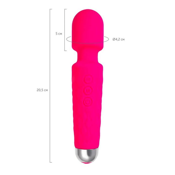 Masażer wibrujący silikonowy 20,5 cm różowy | elastyczna szyjka