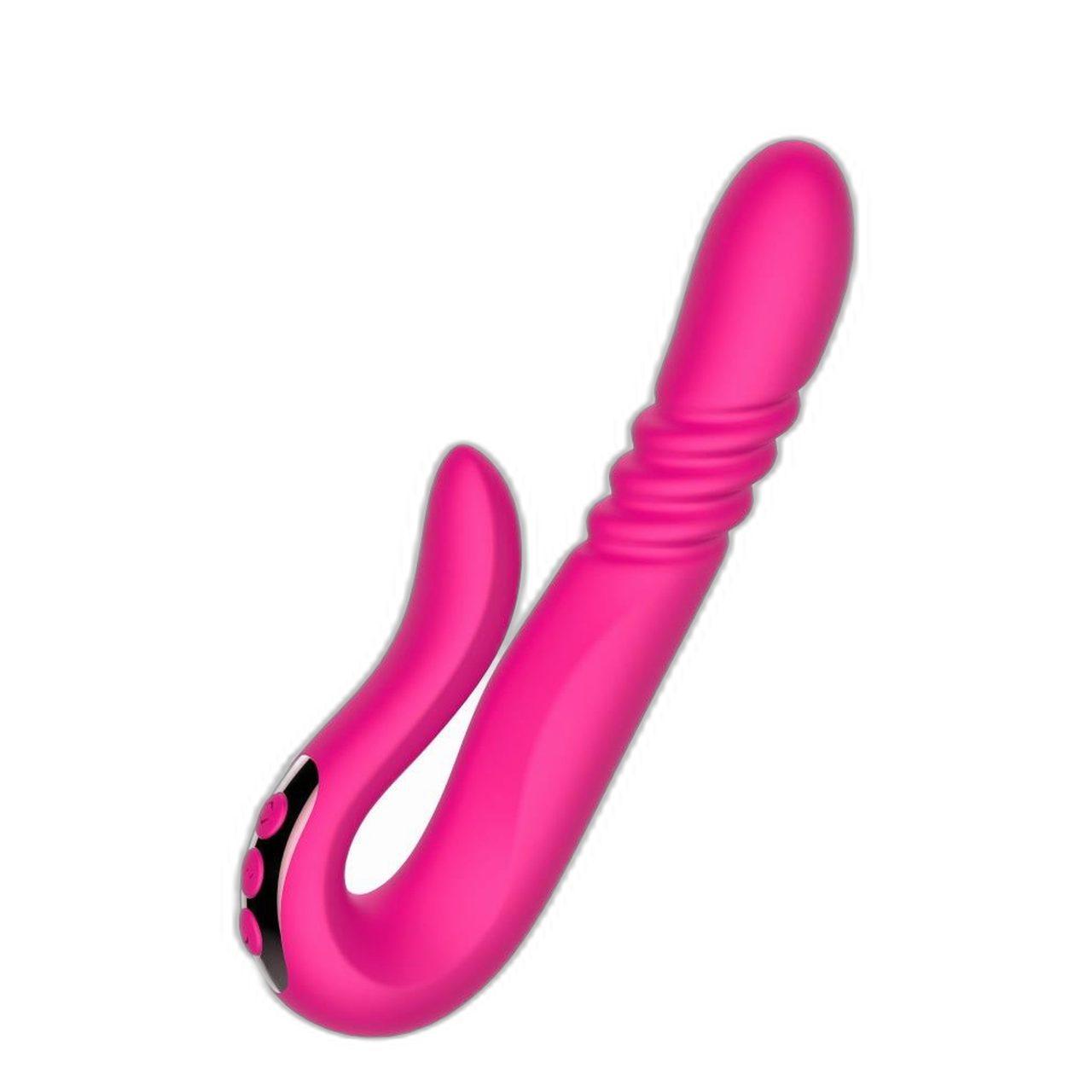 Wibrator do punktu G z pchaniem, obrotem i grzaniem | Czerwony IPX7 USB