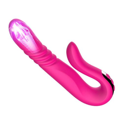 Wibrator do punktu G z pchaniem, obrotem i grzaniem | Czerwony IPX7 USB